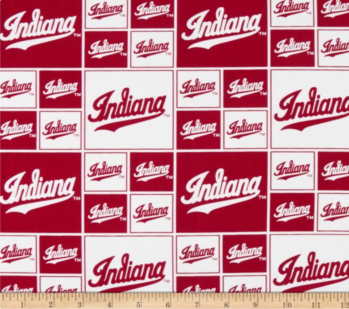 Indiana Hoosiers NCAA College Box Sykel Cotton Fabric IND-020