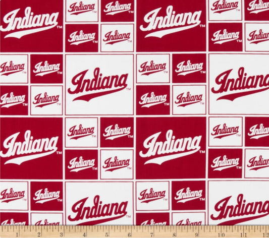 Indiana Hoosiers NCAA College Box Sykel Cotton Fabric IND-020