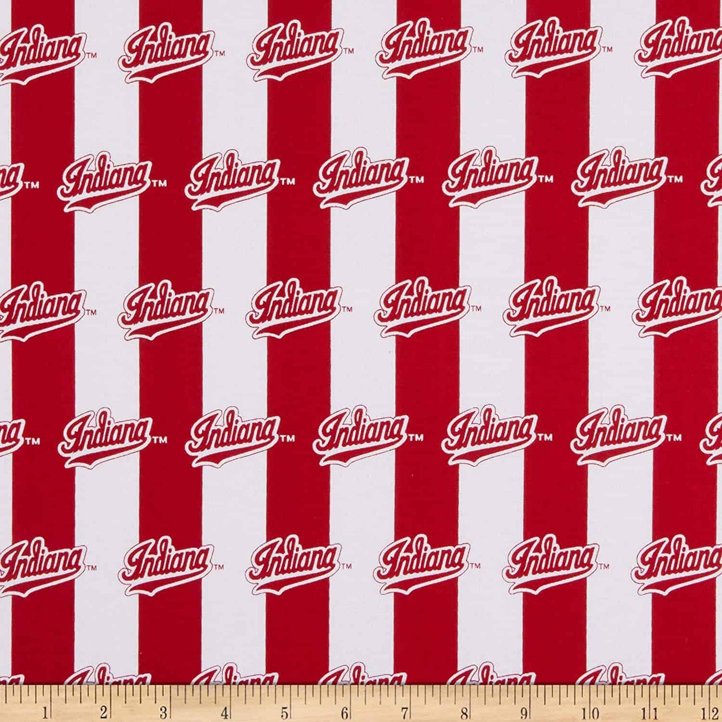 Indiana Hoosiers NCAA Classic Stripe Design Sykel Cotton Fabric | US Fabric Shop