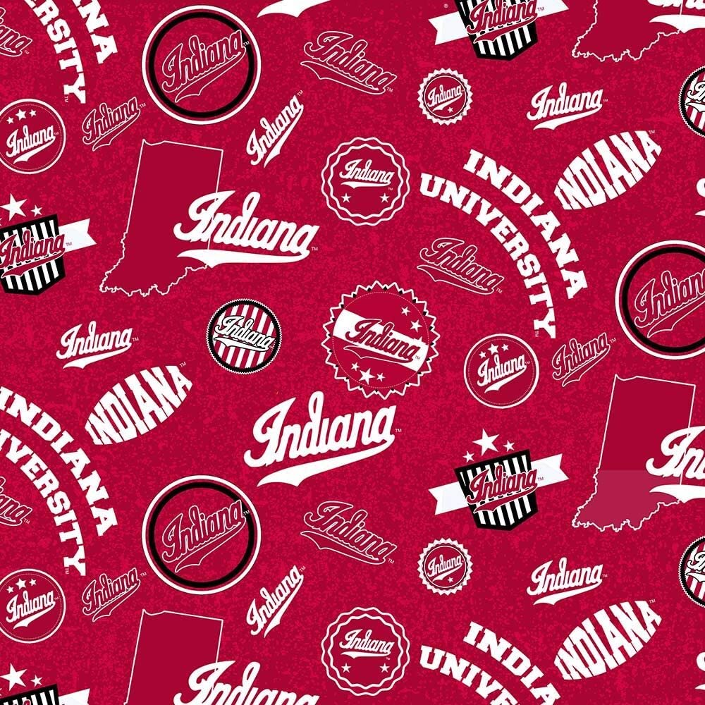 Indiana Hoosiers NCAA College Home State Sykel Cotton Fabric IND-1208