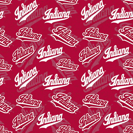 Indiana Hoosiers NCAA College Tone on Tone Design Sykel Cotton Fabric IND-1178