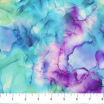 Infatuation Multi Texture B Turq Multi Deborah Edwards and Melanie Samra Northcott Cotton Fabric NC-DP28617-64