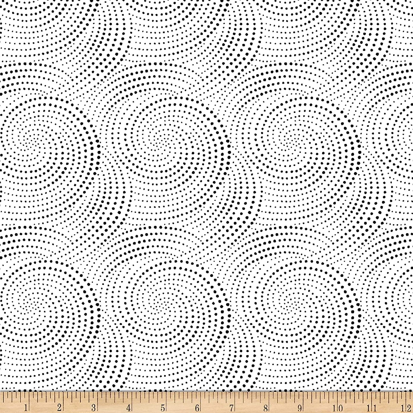 Inked Dotted Spirals White Timeless Treasures Cotton Fabric