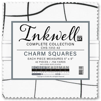 Inkwell 5" Squares 42pcs Robert Kaufman Cotton Fabric RK-CHS-1312-42