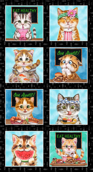 Instagram Famous 8.9"x9.5" Blocks Panel 24" Black Kayomi Harai Studio E Cotton Fabric