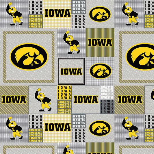 Iowa Hawkeyes NCAA College Block Sykel  58" FLEECE Fabric IA-158