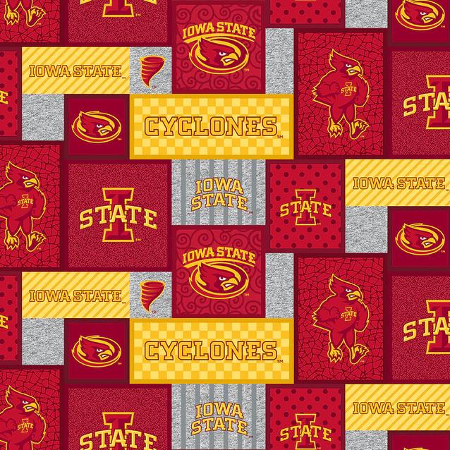 Iowa State Cyclones NCAA College Patch Sykel Enterprises Polyester Fleece Fabric ISU-1177 | US Fabric Shop