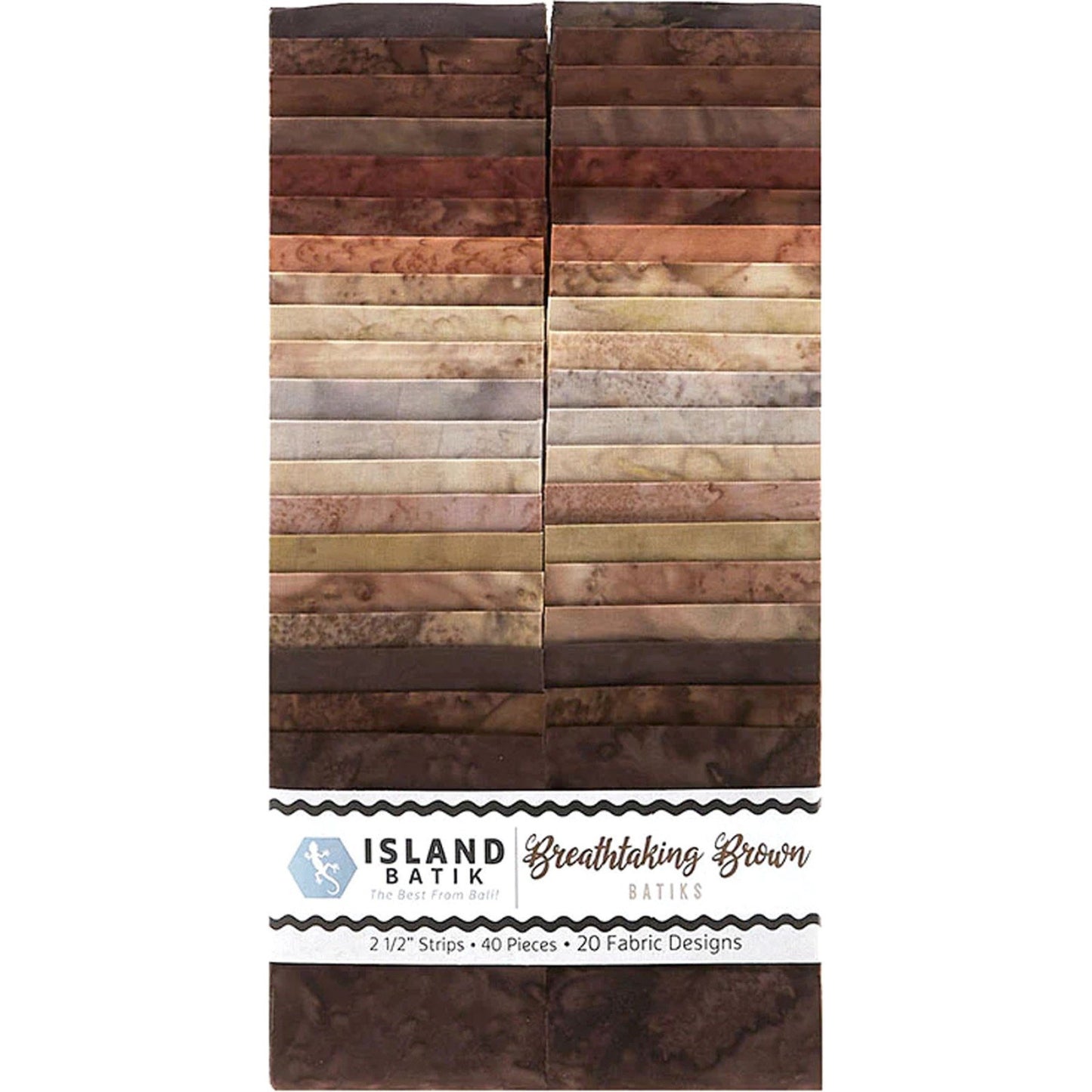 Breathtaking Brown 2.5" Strips Island Batik Fabric