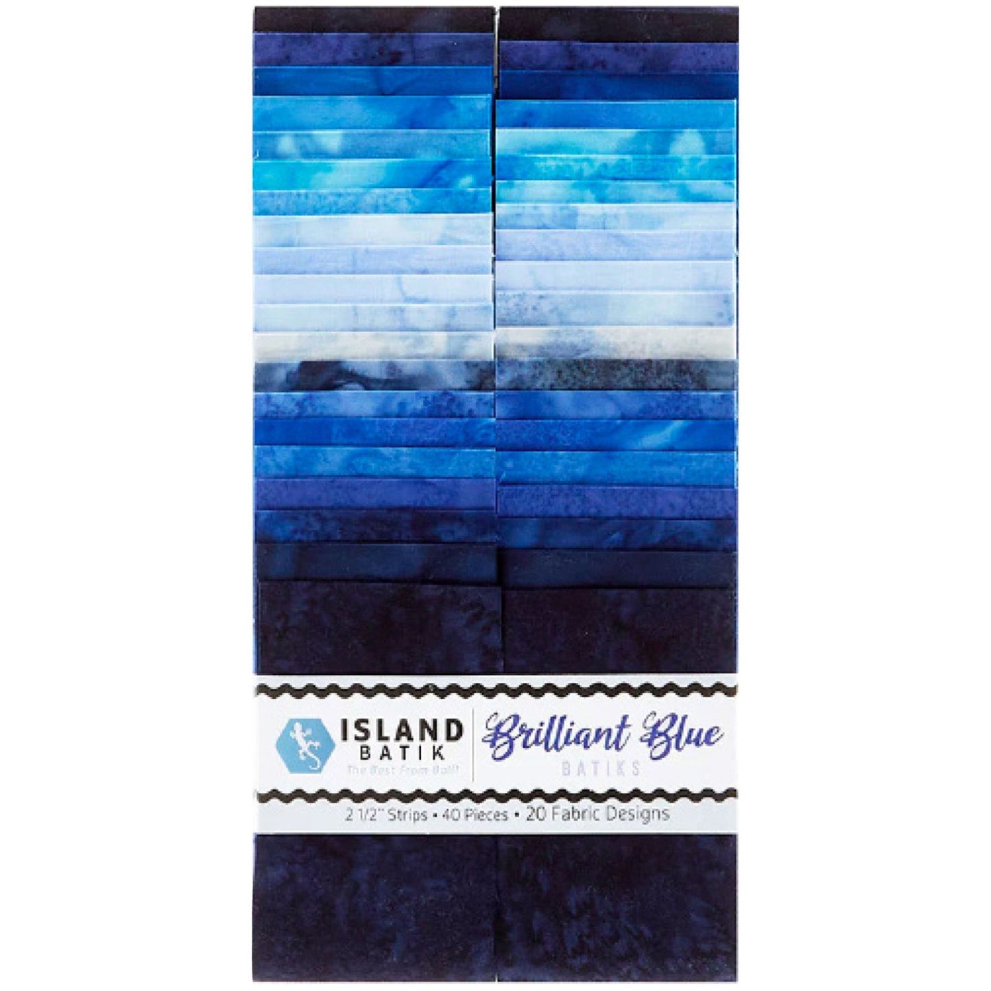 Brilliant Blue 2.5" Strips Kathy Engle Island Batik Fabric