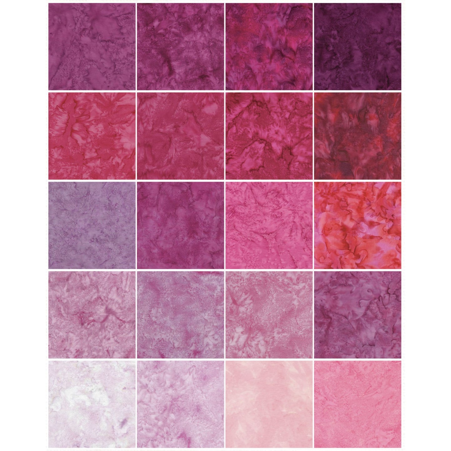 Precious Pink 5" Squares Stamp Charm Pack Island Batik Fabric IB-CP-ISBBAS-Prp