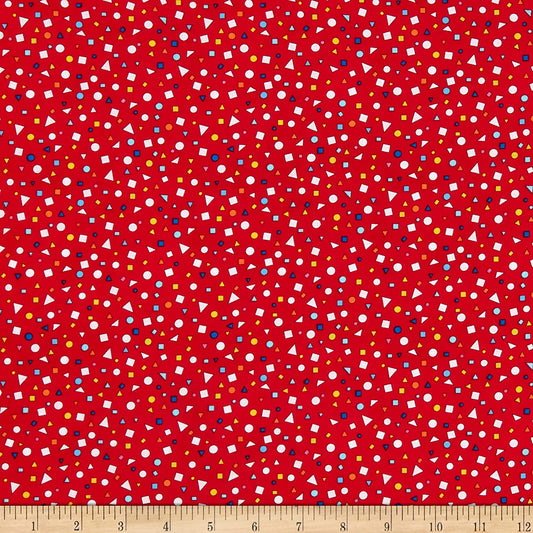 It's Elementary School Mini Geo Red Studio E Cotton Fabric