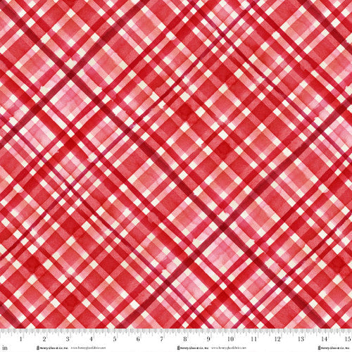 It's the Holidays! Candy Cane Plaid Red Goldi L. Studio Henry Glass Cotton Fabric HG-2035-88