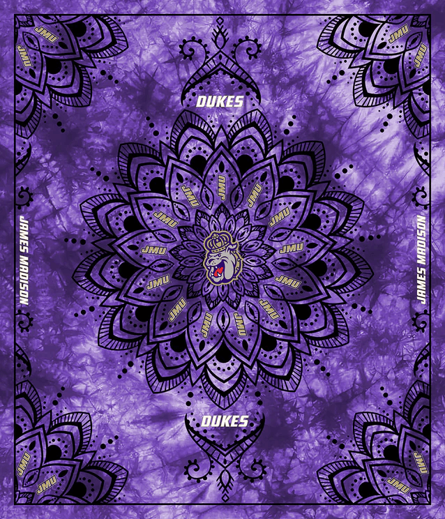 James Madison Dukes NCAA Collegiate Tapestry Panel 48"x56" Sykel Enterprises Polyester MINKY Fabric JMU-1360 | US Fabric Shop