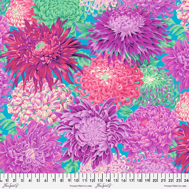 Japanese Chrysanthemum Magenta Purple Phillip Jacobs Classics Kaffe Fassett Collective Free Spirits Cotton Fabric FS-PWPJ041.MAGENTA