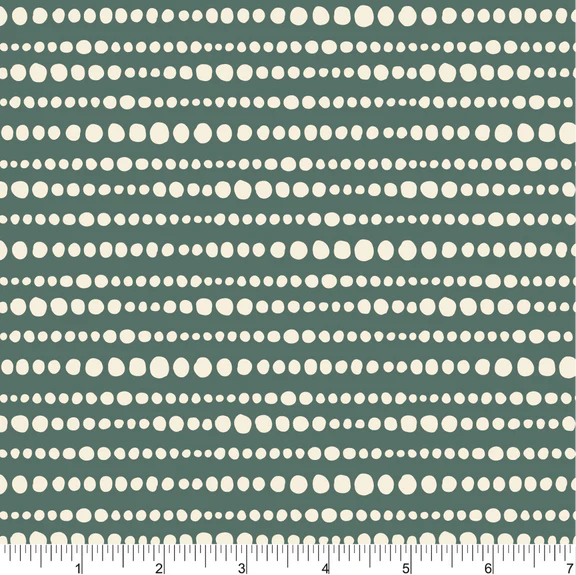 Jewelry Box Timeless String Pine Green Isoletto Design Phoebe Cotton Fabric