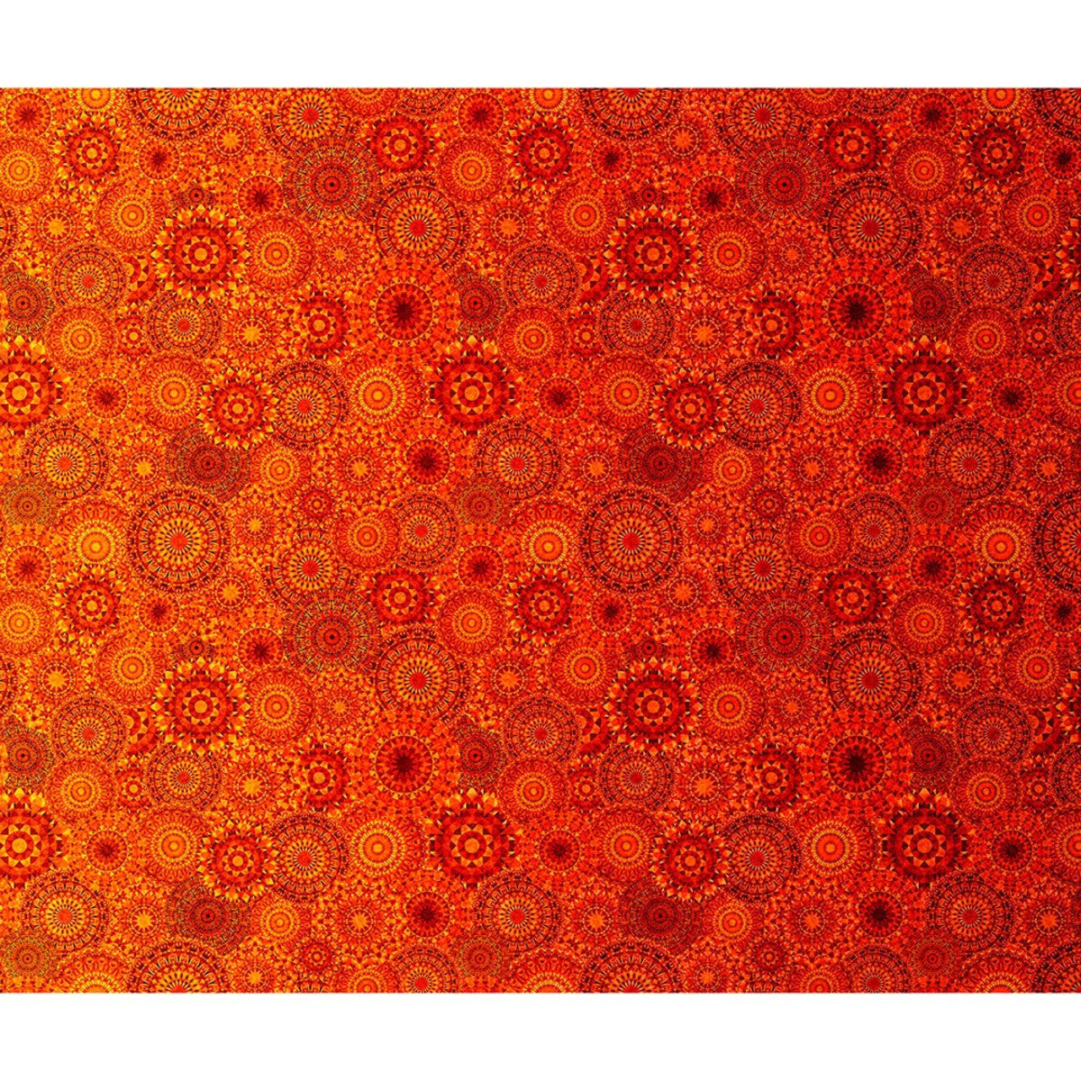 Jewelscape Kaleidoscope Medallion Ombre Orange Flame Dan Morris Quilting Treasures Cotton Fabric