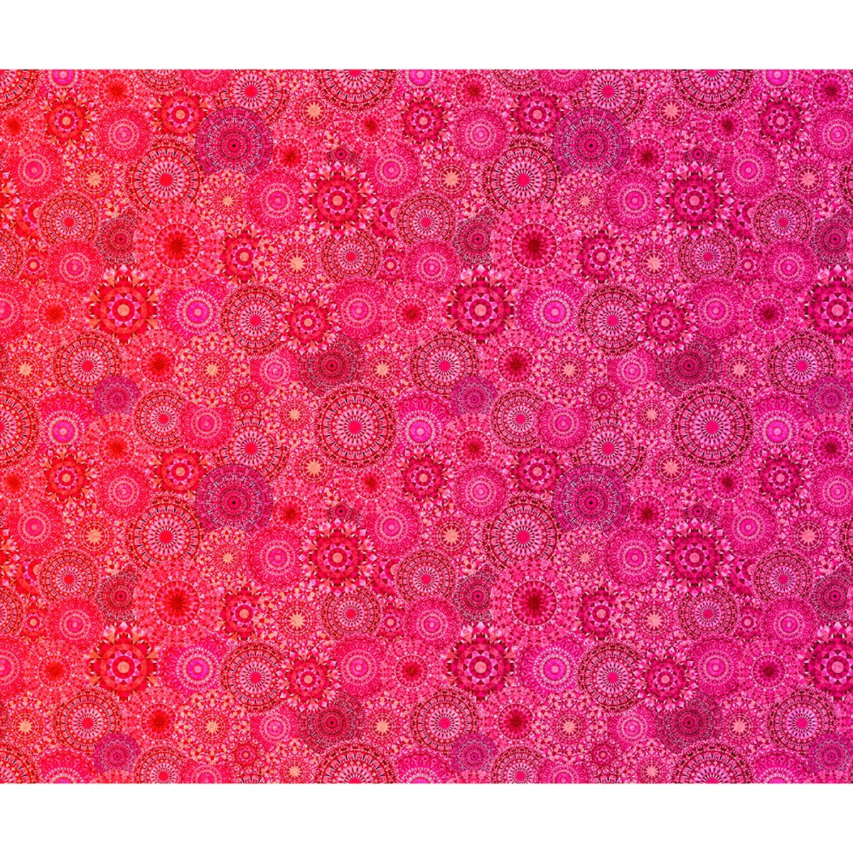 Jewelscape Kaleidoscope Medallion Ombre Pink Dan Morris Quilting Treasures Cotton Fabric