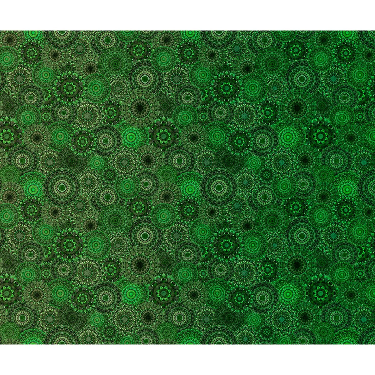 Jewelscape Kaleidoscope Medallion Ombre Forest Green Dan Morris Quilting Treasures Cotton Fabric