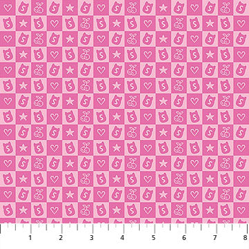 Original Squishmallows Joyful Checkered Pink Northcott Fabrics Cotton Fabric NC-SQ1029-22