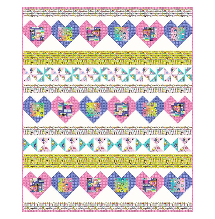 Original Squishmallows Joyful Hearts Digital Quilt Top Northcott Fabrics NC-DQSQ3 | US Fabric Shop