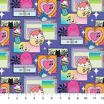 Original Squishmallows Joyful Joy Purple Northcott Fabrics Cotton Fabric NC-SQ1025-82 | US Fabric Shop