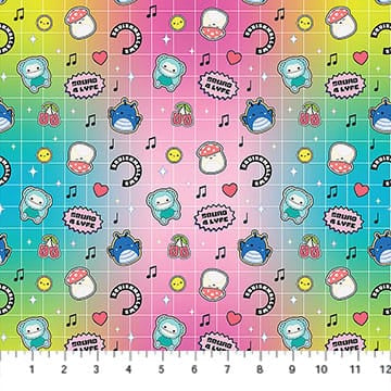 Original Squishmallows Joyful Squad Toss Multi Northcott Fabrics Cotton Fabric NC-SQ1028-10 | US Fabric Shop