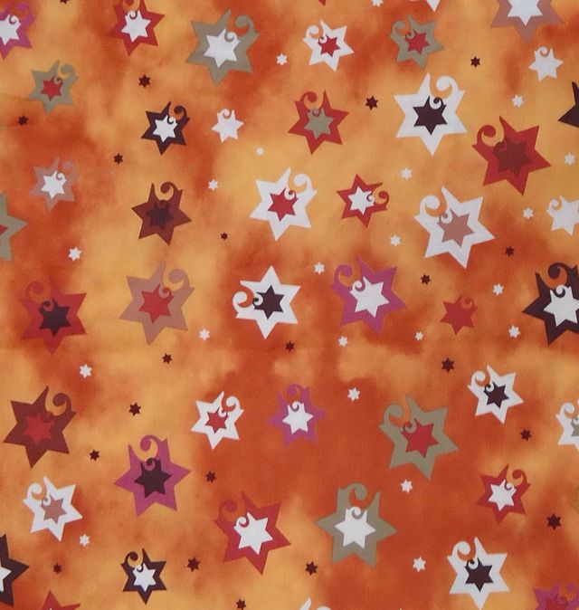 Jubilant Stars Jewish Contemporary Stars Copper Fay Nicoll Judaica Designs Cotton Fabric