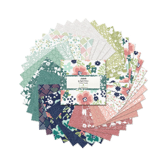 Juliette 5" Squares  Karat Crystals Angela Nickeas Wilmington Prints Cotton Fabric