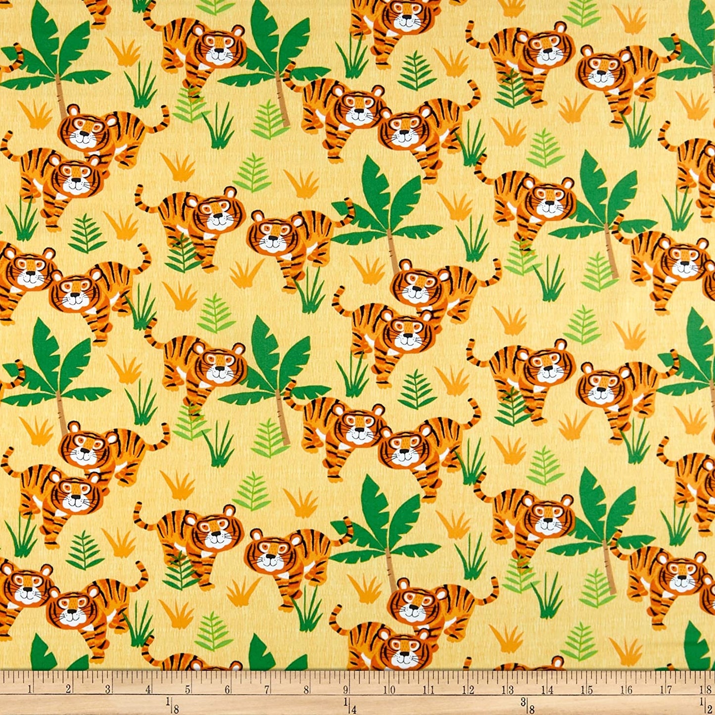 Kidz Wild Jungle Boogie Tigers Sun Yellow KIdz Timeless Treasures Cotton Fabric