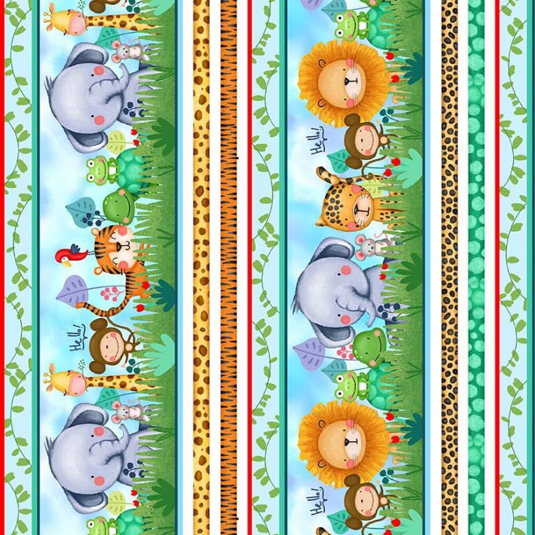 Jungle Paradise Baby Animal Jungle Jubilee Multi Michael Miller Cotton Fabric