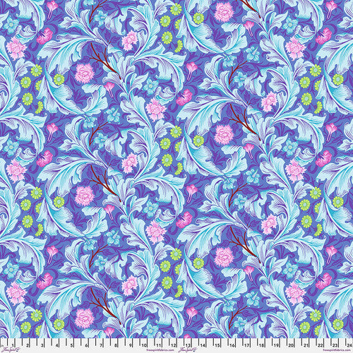 Kaffe Fassett x Morris & Co. 108" wide back Leicester Cobalt Blue Kaffe Fassett Collective Free Spirit Cotton Fabric FS-QBKW002.Cobalt