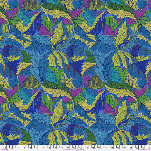 Kaffe Fassett x Morris & Co. Acanthus Cobalt Blue Kaffe Fassett Collective Free Spirit Cotton Fabric FS-PWKW006.Cobalt