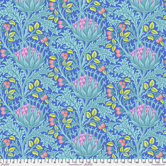 Kaffe Fassett x Morris & Co. Artichoke Blue Kaffe Fassett Collective Free Spirit Cotton Fabric FS-PWKW001.BLUE