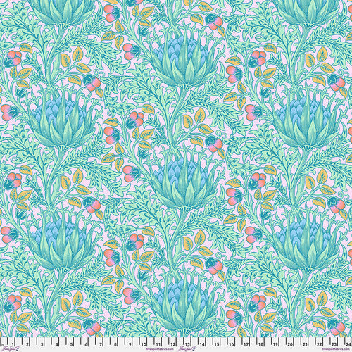 Kaffe Fassett x Morris & Co. Artichoke Lavender Kaffe Fassett Collective Free Spirit Cotton Fabric FS-PWKW001.Lavender