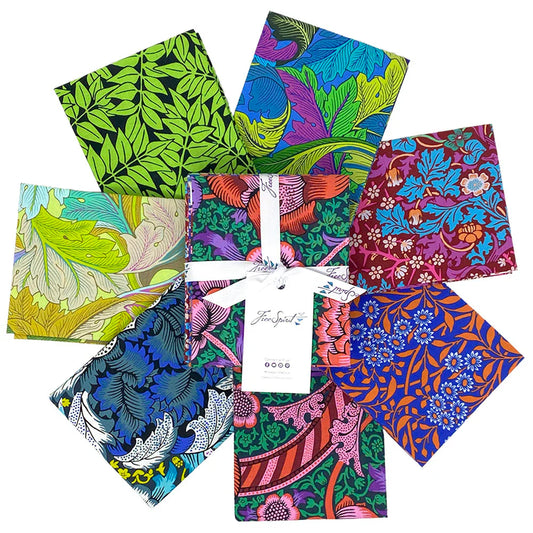 Kaffe Fassett x Morris & Co. Bold Fat Quarter Bundle 18"x21" 7pcs Kaffe Fassett Collective Free Spirit Cotton Fabric FS-FB4FQKW.BOLD