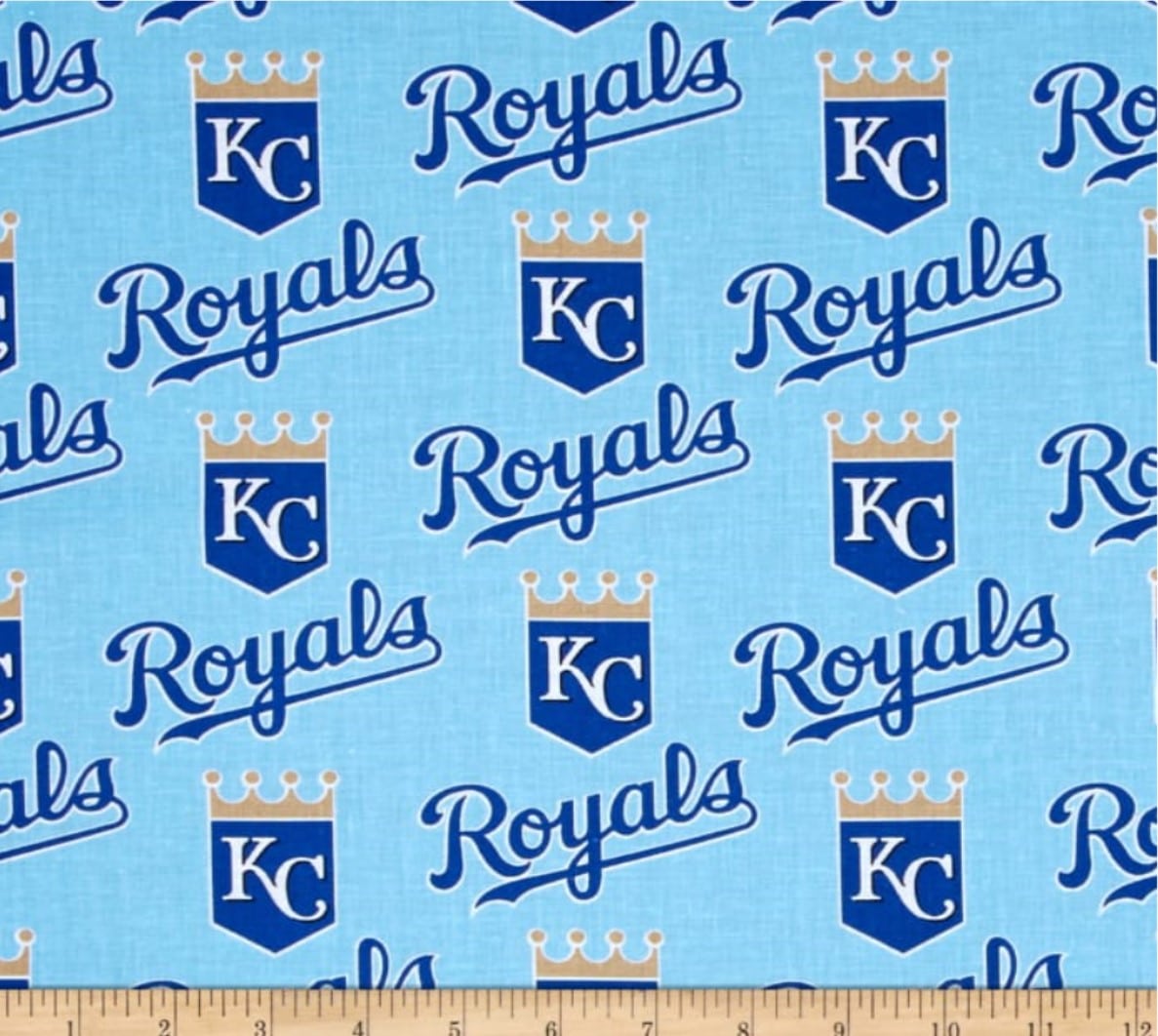 Kansas City Royals MLB Baseball Light Blue Logo 58" Fabric Traditions Cotton Fabric MLB-6641B