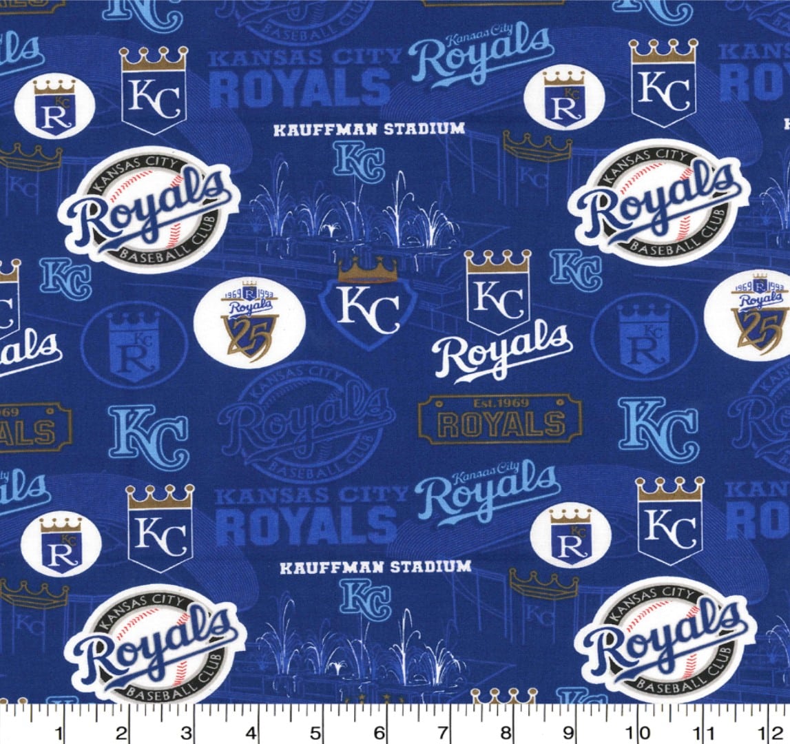 Kansas City Royals MLB Baseball Stadium Fabric Traditions Cotton Fabric MLB-60260B