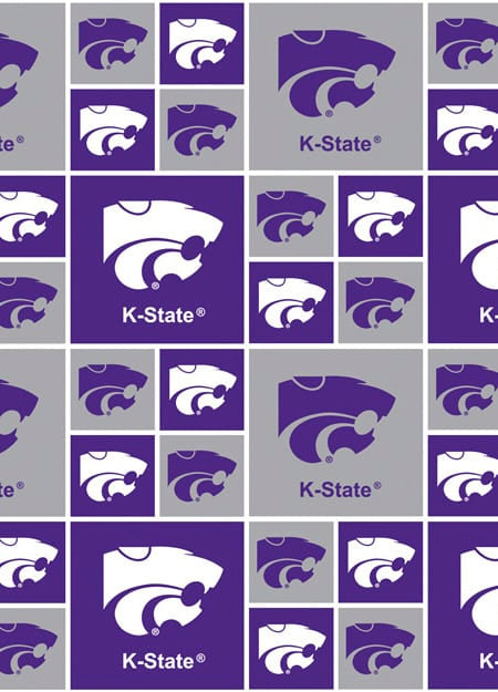 Kansas State Wildcats NCAA College Box Sykel Cotton Fabric KSU-020