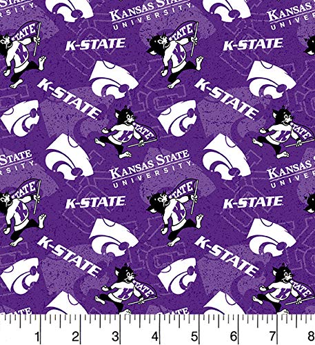 Kansas State Wildcats NCAA College Tone on Tone Sykel Cotton Fabric KSU-1178