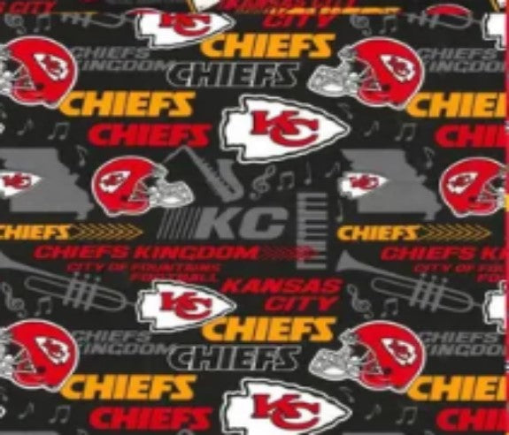 Kansas City Chiefs NFL Football Hometown Black Fabric Traditions Cotton Fabric NFL-70296D