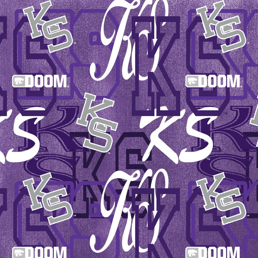 Kansas State Wildcats NCAA College Letters Sykel Cotton Fabric SYK-KSU-1372