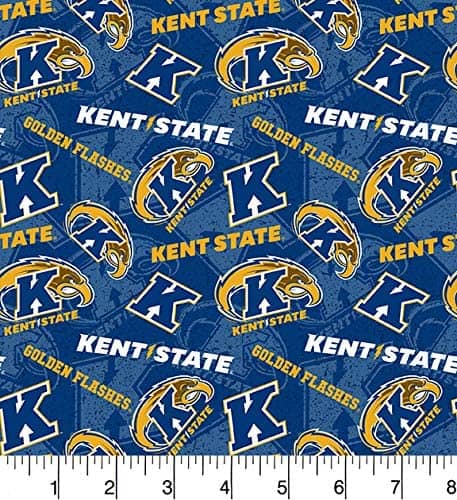 Kent State Golden Flashes NCAA College Tone on Tone Sykel Cotton Fabric KENT-1178