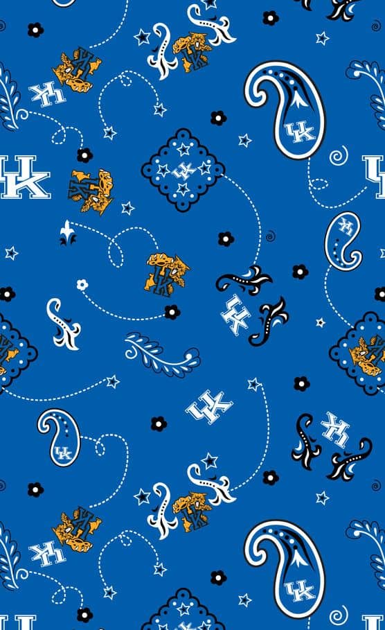 Kentucky Wildcats NCAA UK Paisley Bandana Sykel Cotton Fabric KY-027