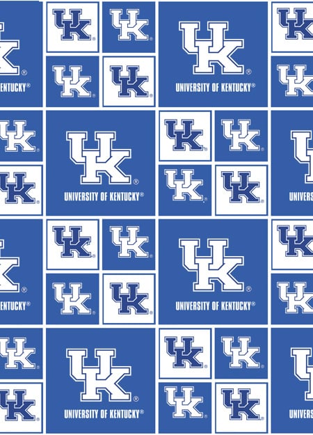 Kentucky Wildcats Block NCAA College UK Box Sykel Cotton Fabric KY-020