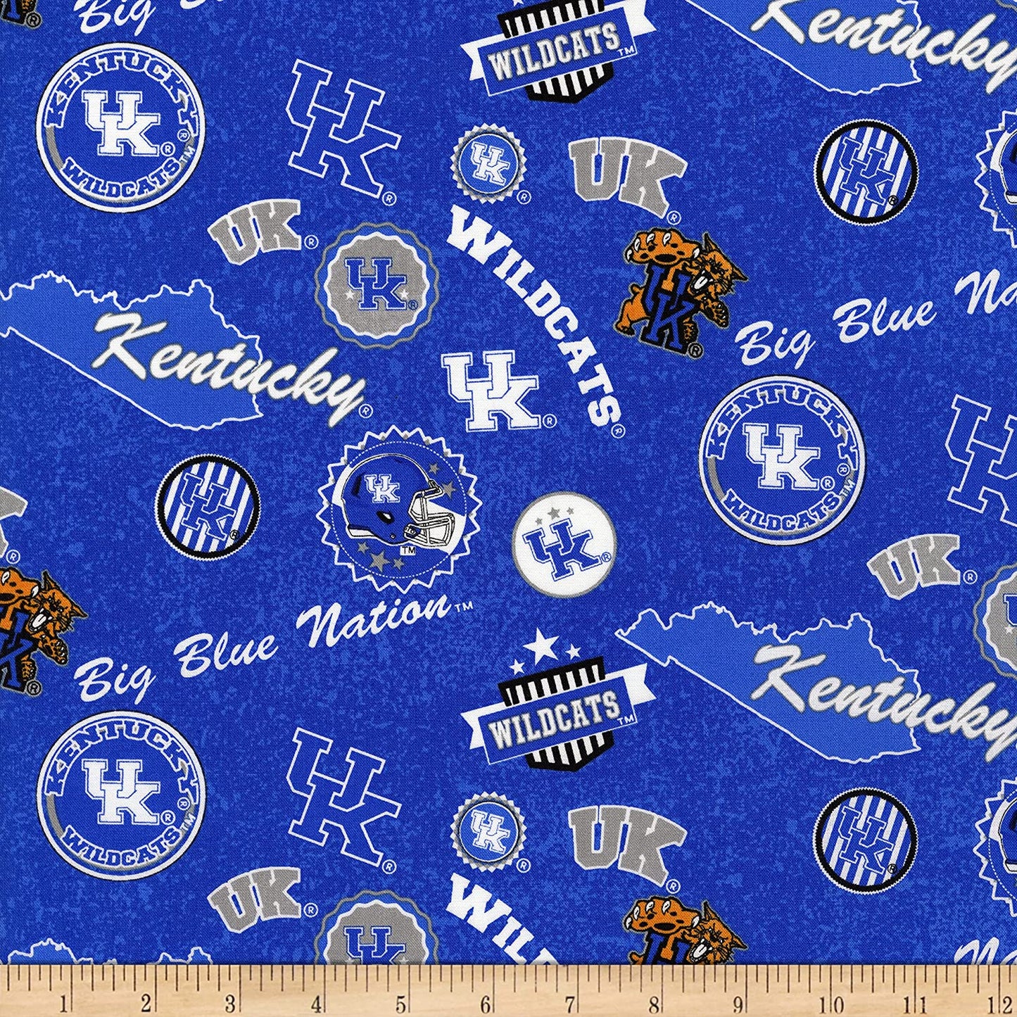 Kentucky Wildcats NCAA UK Home State Sykel Cotton Fabric KY-1208