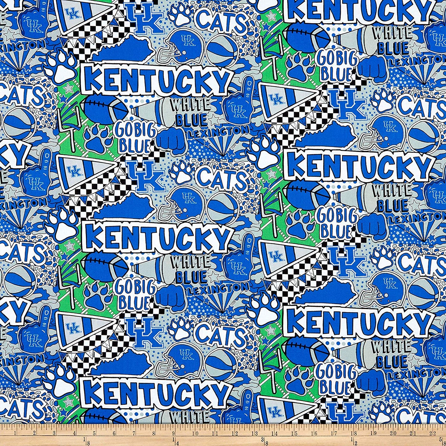 Kentucky Wildcats NCAA College Pop Art Graffiti Sykel Cotton Fabric KY-1165