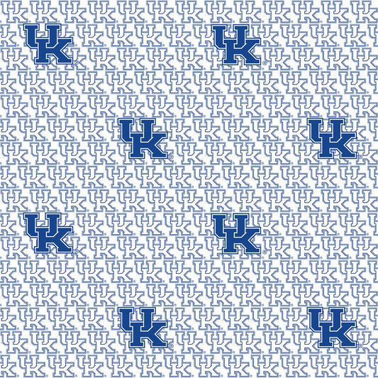Kentucky Wildcats NCAA College White Block Letter Sykel Cotton Fabric KY-1328