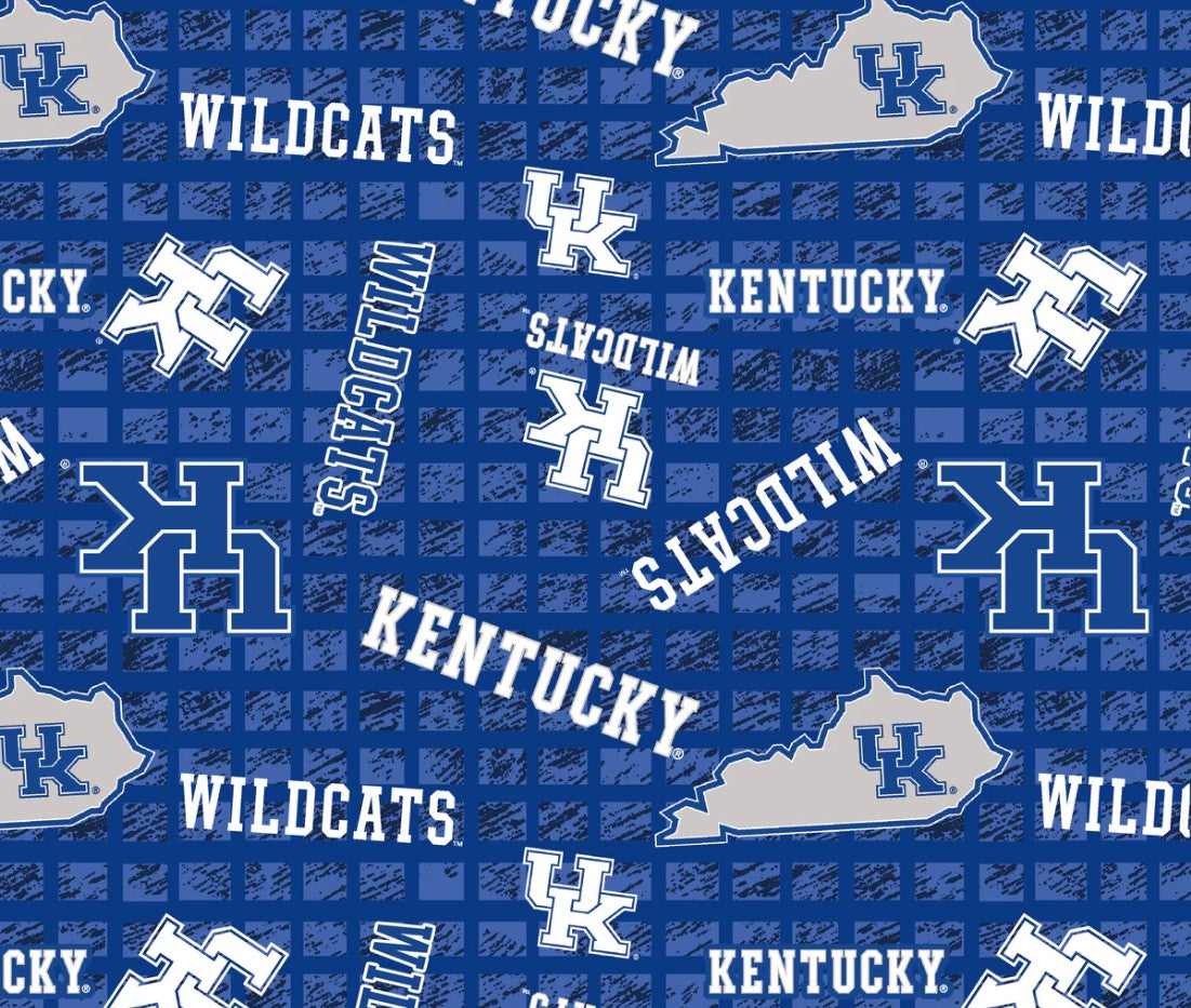 Kentucky Wildcats NCAA College 108" Wide back Allover Sykel Enterprises Cotton Fabric KY-1395