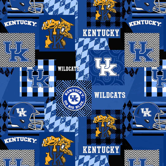 Kentucky Wildcats NCAA College MINKY Geo Sykel Cotton Fabric SYK-KY-1367