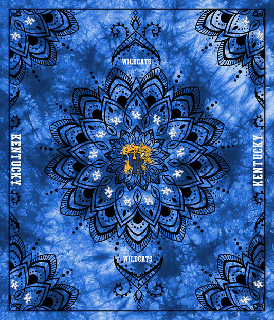 Kentucky Wildcats NCAA Collegiate Tapestry Finished Panel 48"x56" Sykel Enterprises Polyester MINKY Fabric SYK-KY-1360